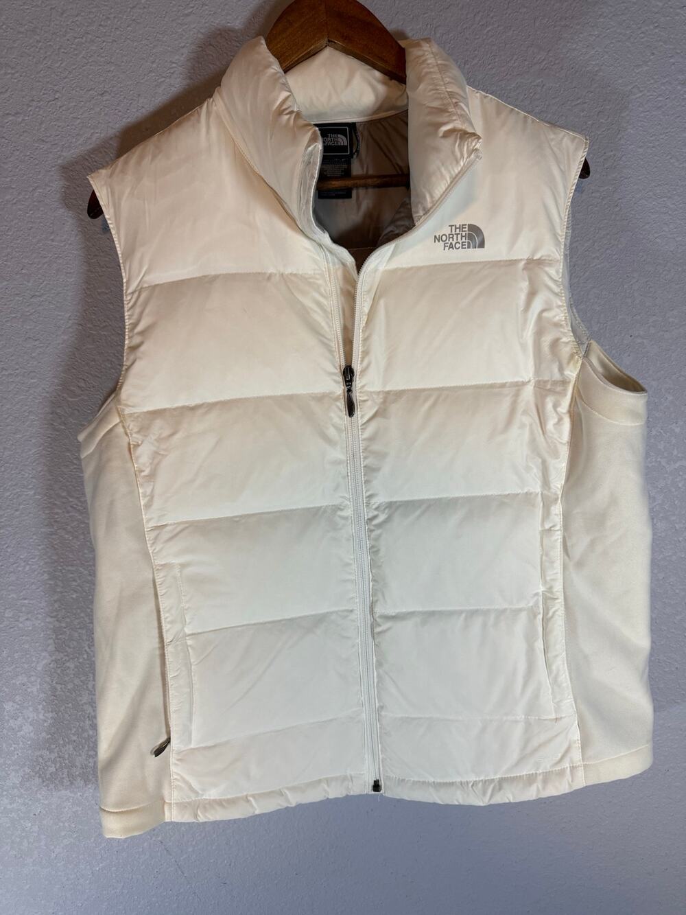 The North Face Women’s XL white Goose Down Full Zip Puffer Vest